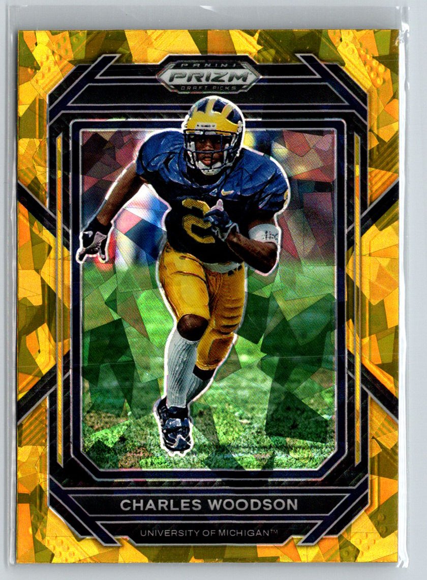 2023 Panini Prizm Draft Picks #15 Charles Woodson Prizms Gold Ice S04