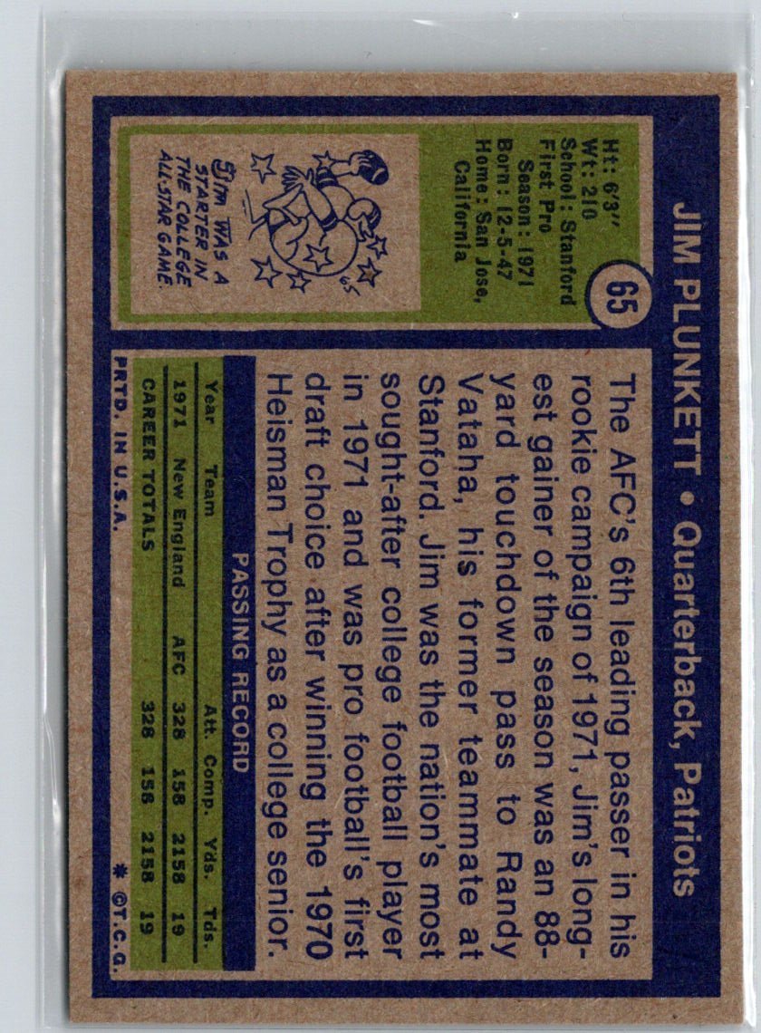 1972 Topps #65 Jim Plunkett S08