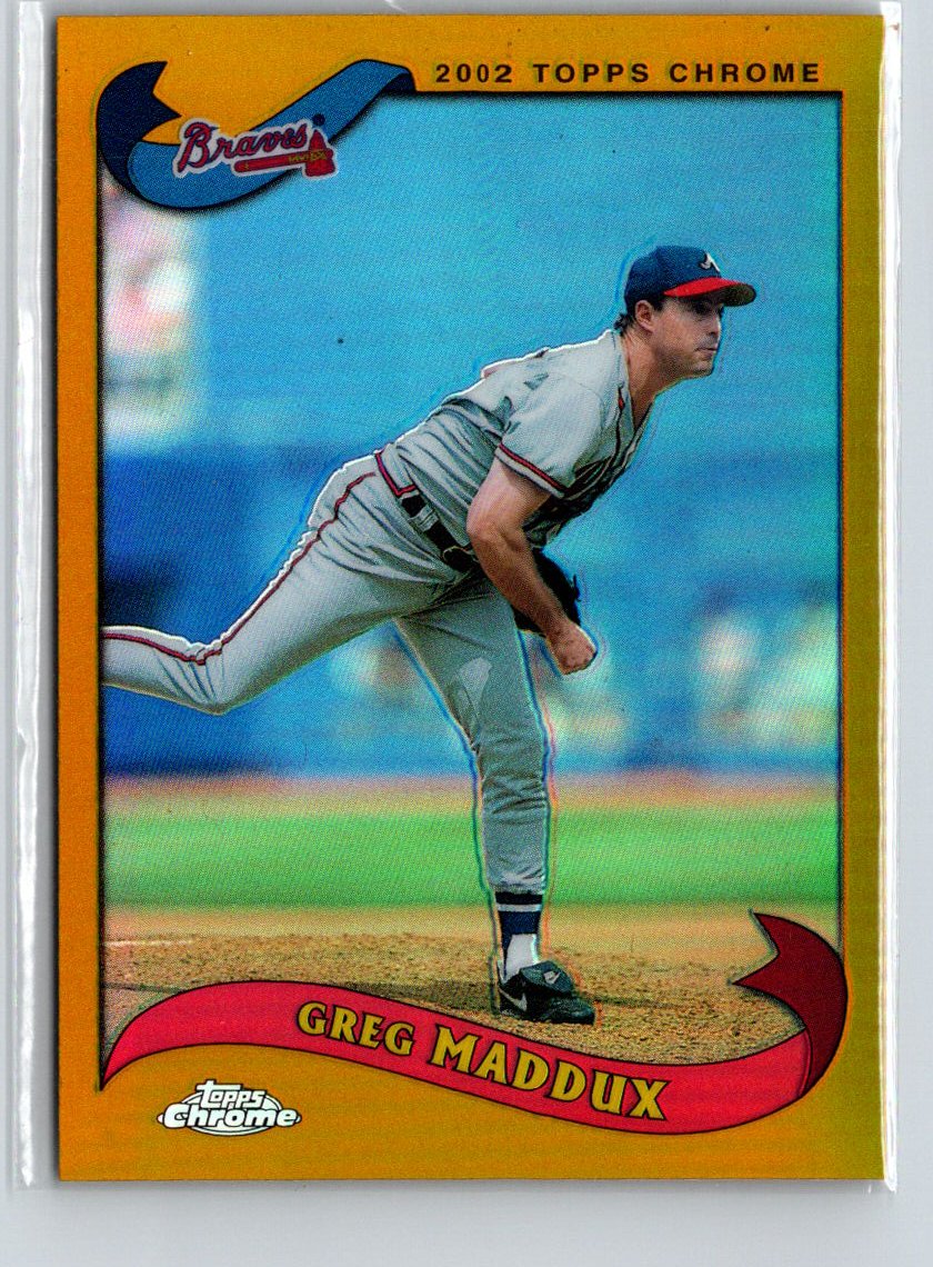2002 Topps Chrome #240 Greg Maddux Gold Refractors S09