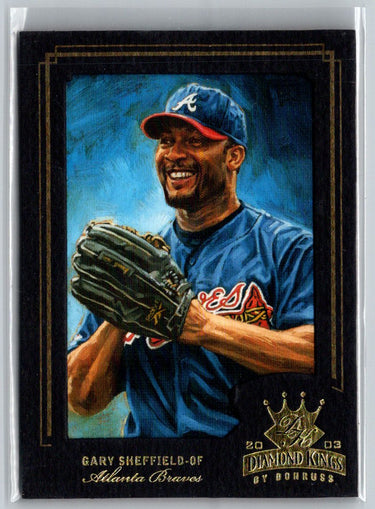 2003 Donruss Diamond Kings #83 Gary Sheffield Framed Black (Gold Foil) #/100 S10