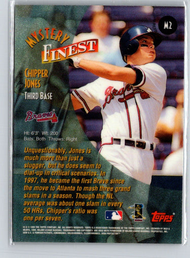 1998 Topps #M2 Chipper Jones Mystery Finest Bordered Refractors S11