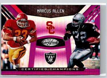 2018 Panini Certified #7 Marcus Allen Certified Champions Mirror Purple #/10 S11