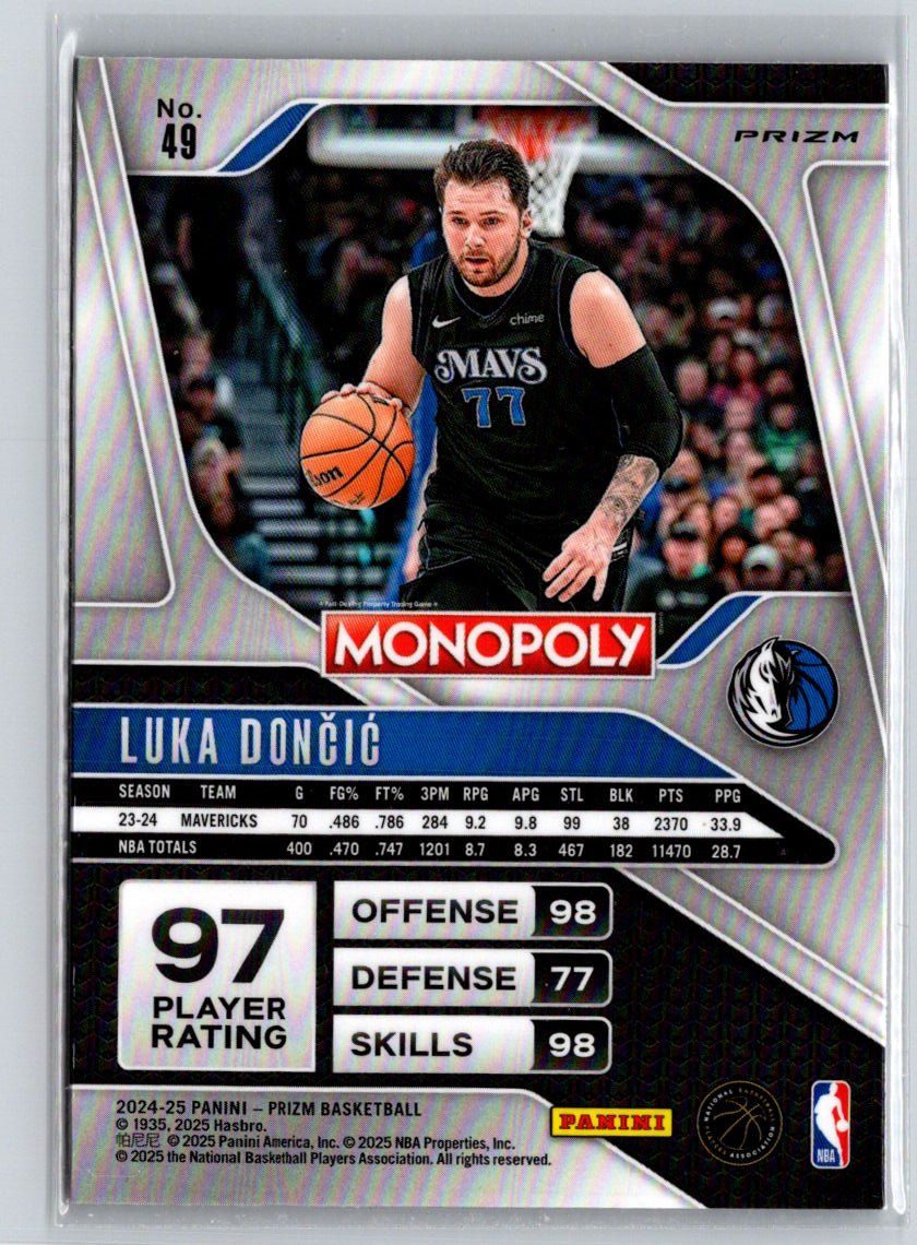 2024-25 Panini Prizm Monopoly #49 Luka Doncic Red Prizms S13