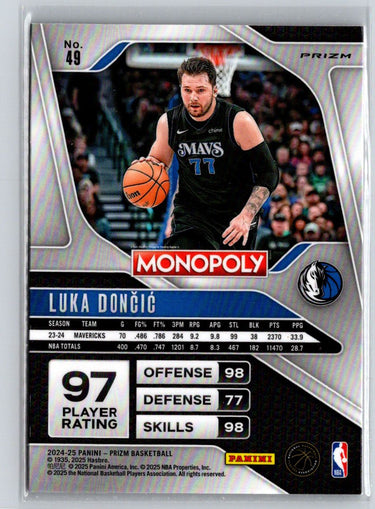 2024-25 Panini Prizm Monopoly #49 Luka Doncic Red Prizms S13