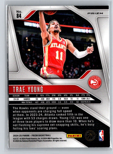 2024-25 Panini Prizm #84 Trae Young Prizms Silver S13