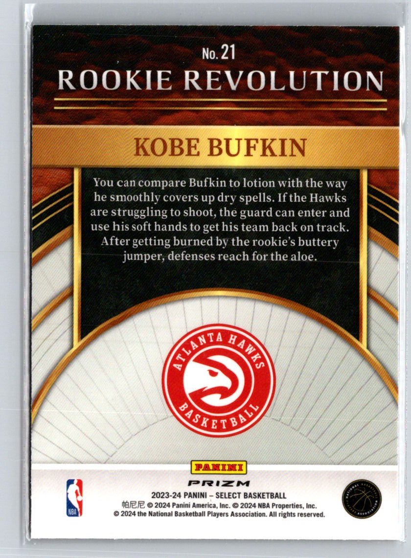 2023-24 Panini Select #21 Kobe Bufkin Rookie Revolution Red Prizms S14