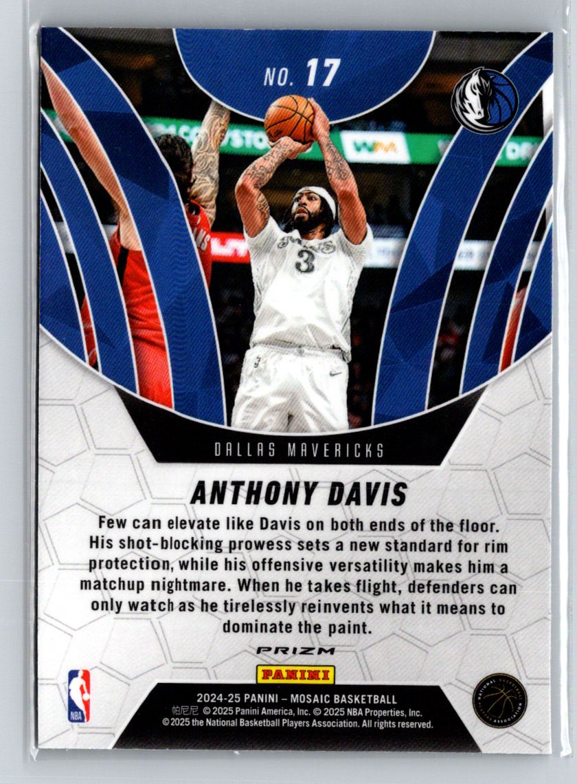 2024-25 Panini Mosaic #17 Anthony Davis Elevate Mosaic Green S14