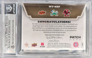 2010 SPx Barry Sanders / Tim Brown / Doug Flutie Winning Trios Jerseys S24