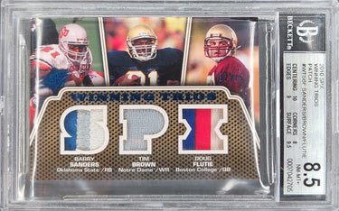 2010 SPx Barry Sanders / Tim Brown / Doug Flutie Winning Trios Jerseys S24