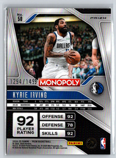 2024-25 Prizm Monopoly #50 Kyrie Irving Millionaire Club #/1499 S15