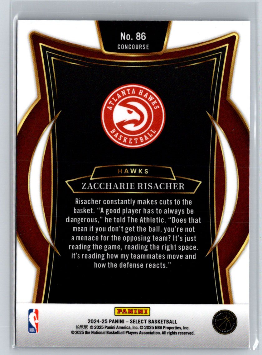 2024-25 Panini Select #86 Zaccharie Risacher Blue (Retail) S15