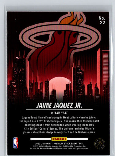 2023-24 Hoops Premium Stock #22 Jaime Jaquez Jr. City Edition S16
