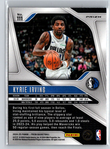 2024-25 Panini Prizm #111 Kyrie Irving Prizms Red White and Blue S18