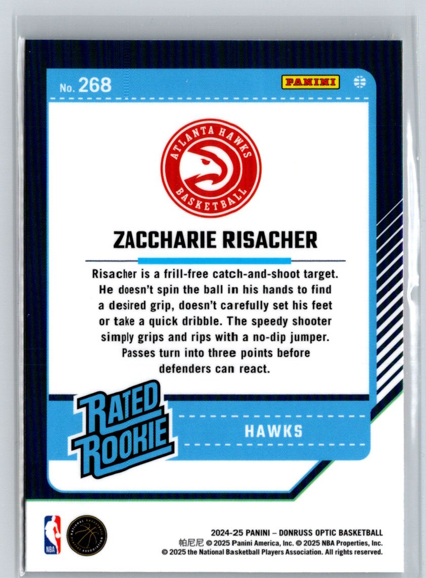 2024-25 Donruss Optic #268 Zaccharie Risacher S19