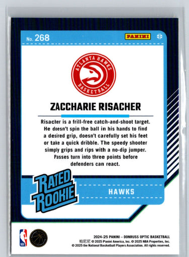 2024-25 Donruss Optic #268 Zaccharie Risacher S19