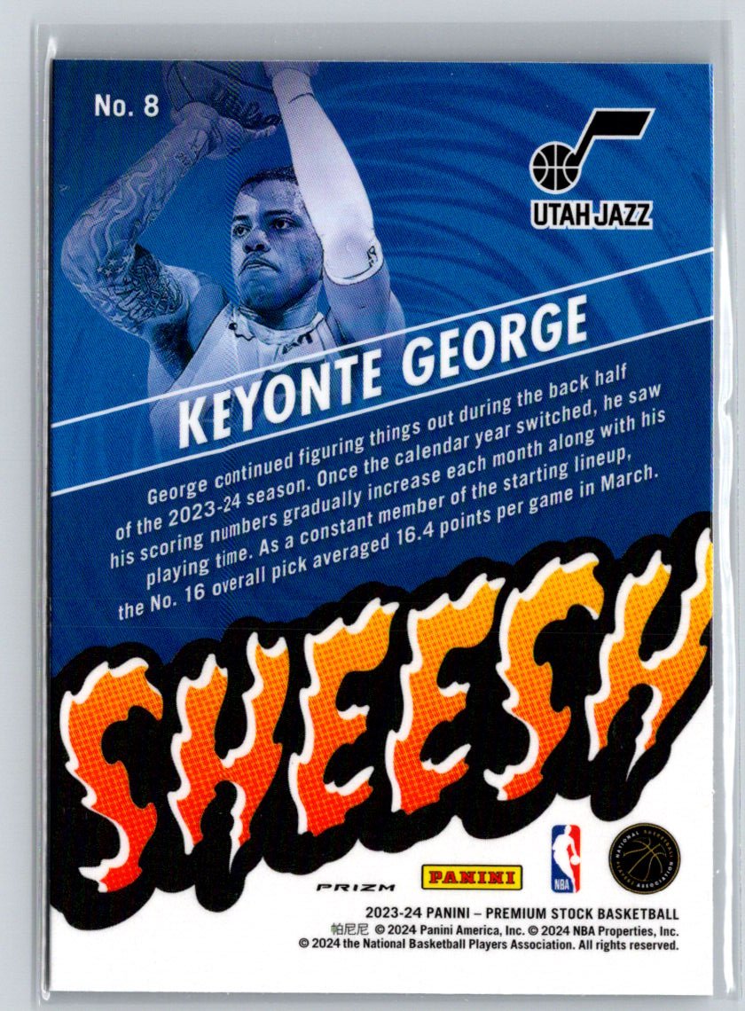 2023-24 Hoops Premium Stock #8 Keyonte George Sheesh Silver Prizm S20