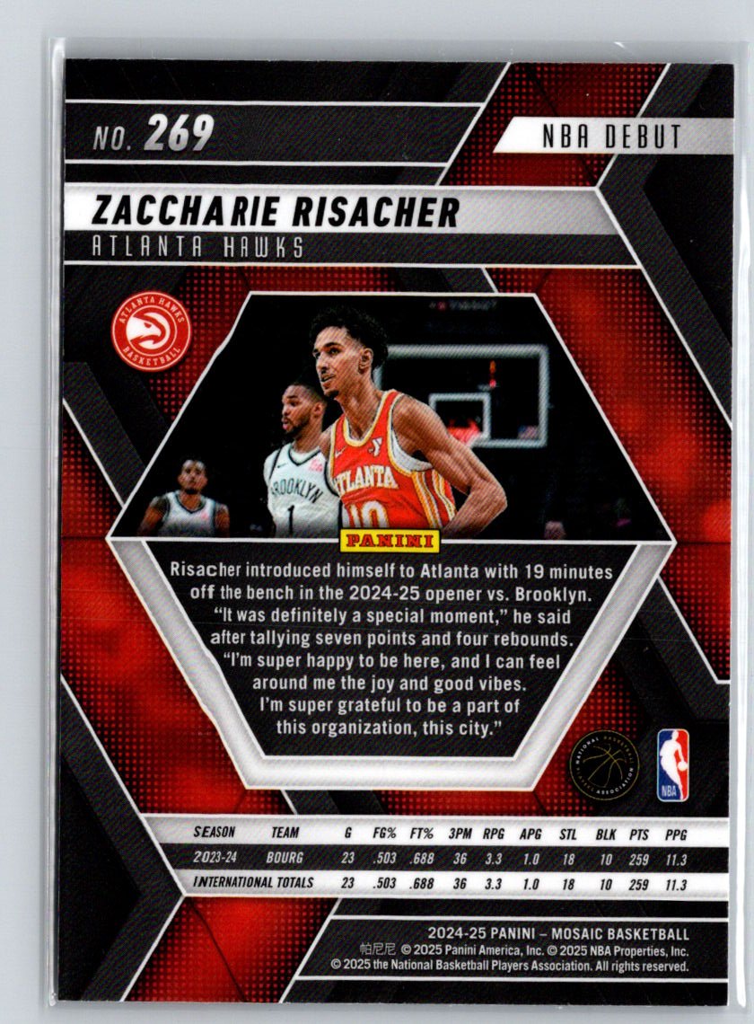 2024-25 Panini Mosaic #269 Zaccharie Risacher S20