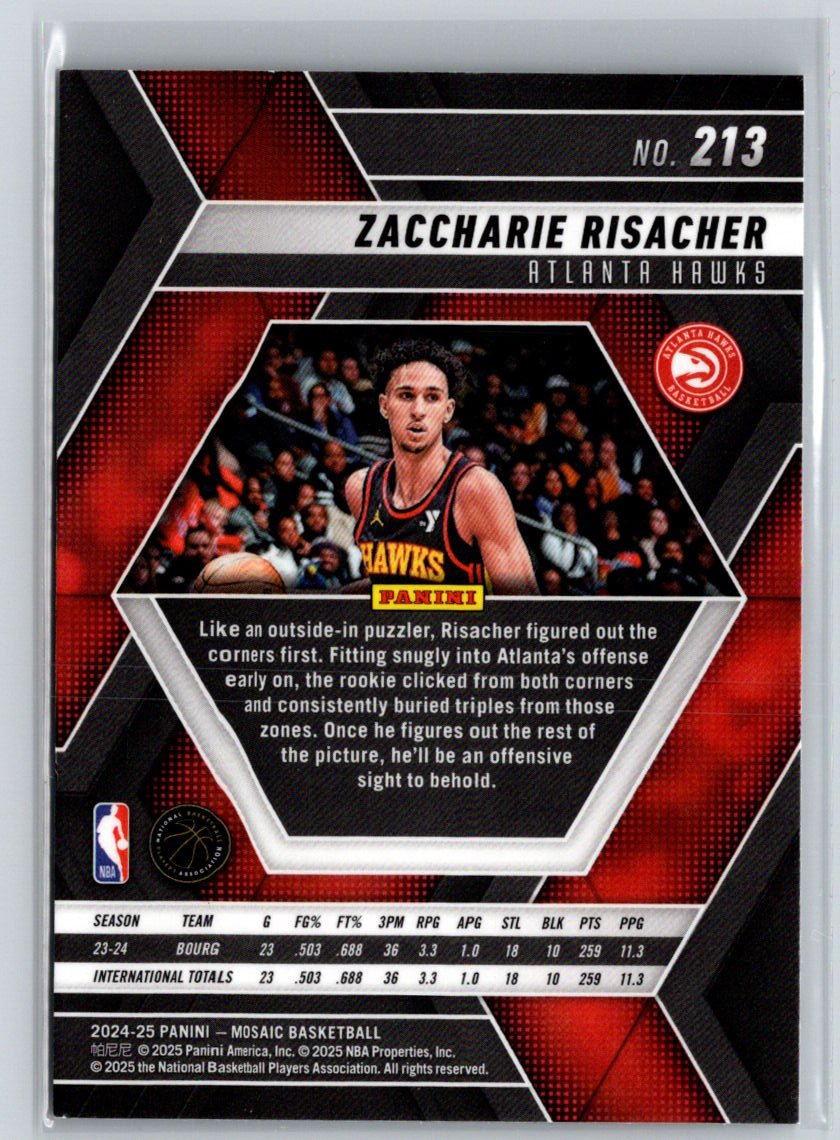 2024-25 Panini Mosaic #213 Zaccharie Risacher S21