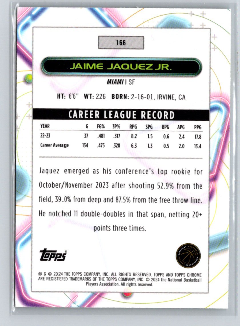 2023-24 Topps Chrome Cosmic #166 Jaime Jaquez Jr. S22