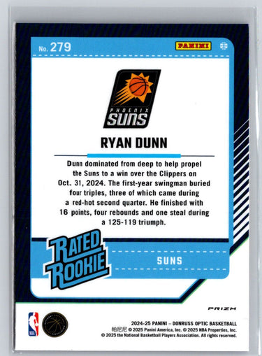 2024-25 Donruss Optic #279 Ryan Dunn Purple Shock S22
