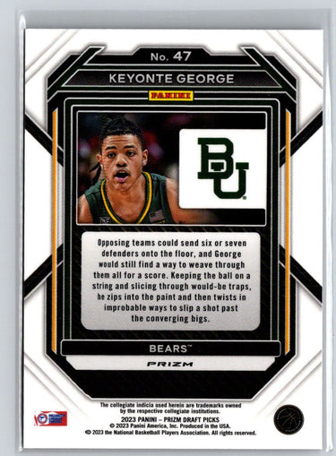 2023 Panini Prizm Draft Picks #47 Keyonte George Red Ice S22
