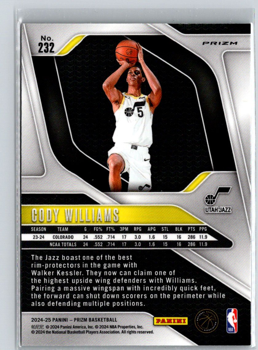 2024-25 Panini Prizm #232 Cody Williams Prizms Green Wave S23
