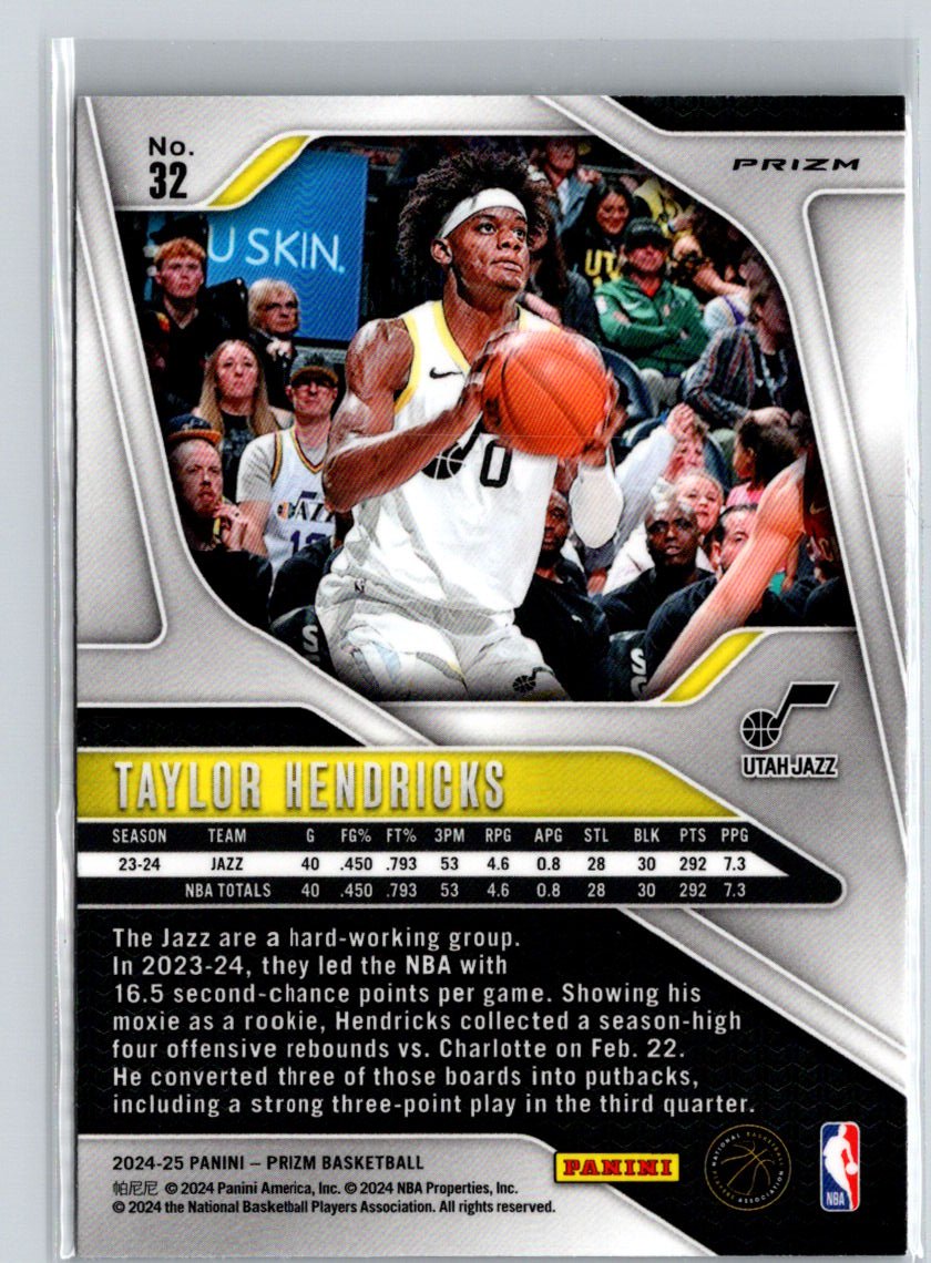 2024-25 Panini Prizm #32 Taylor Hendricks Prizms Silver S23