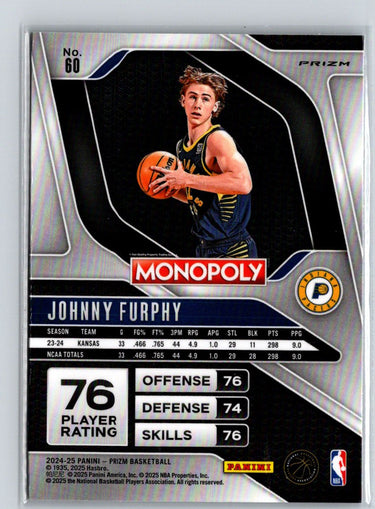 2024-25 Panini Prizm Monopoly #60 Johnny Furphy Ice Prizms S23