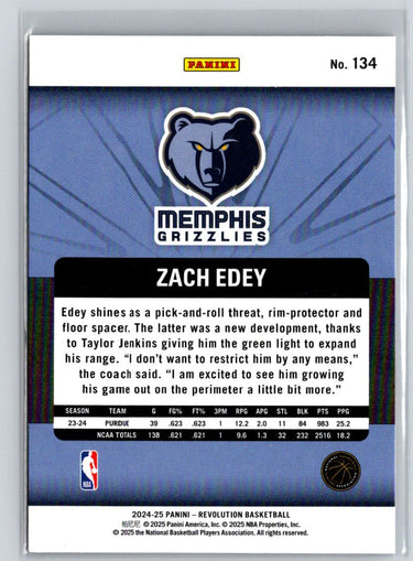 2024-25 Panini Revolution #134 Zach Edey Fractal S23