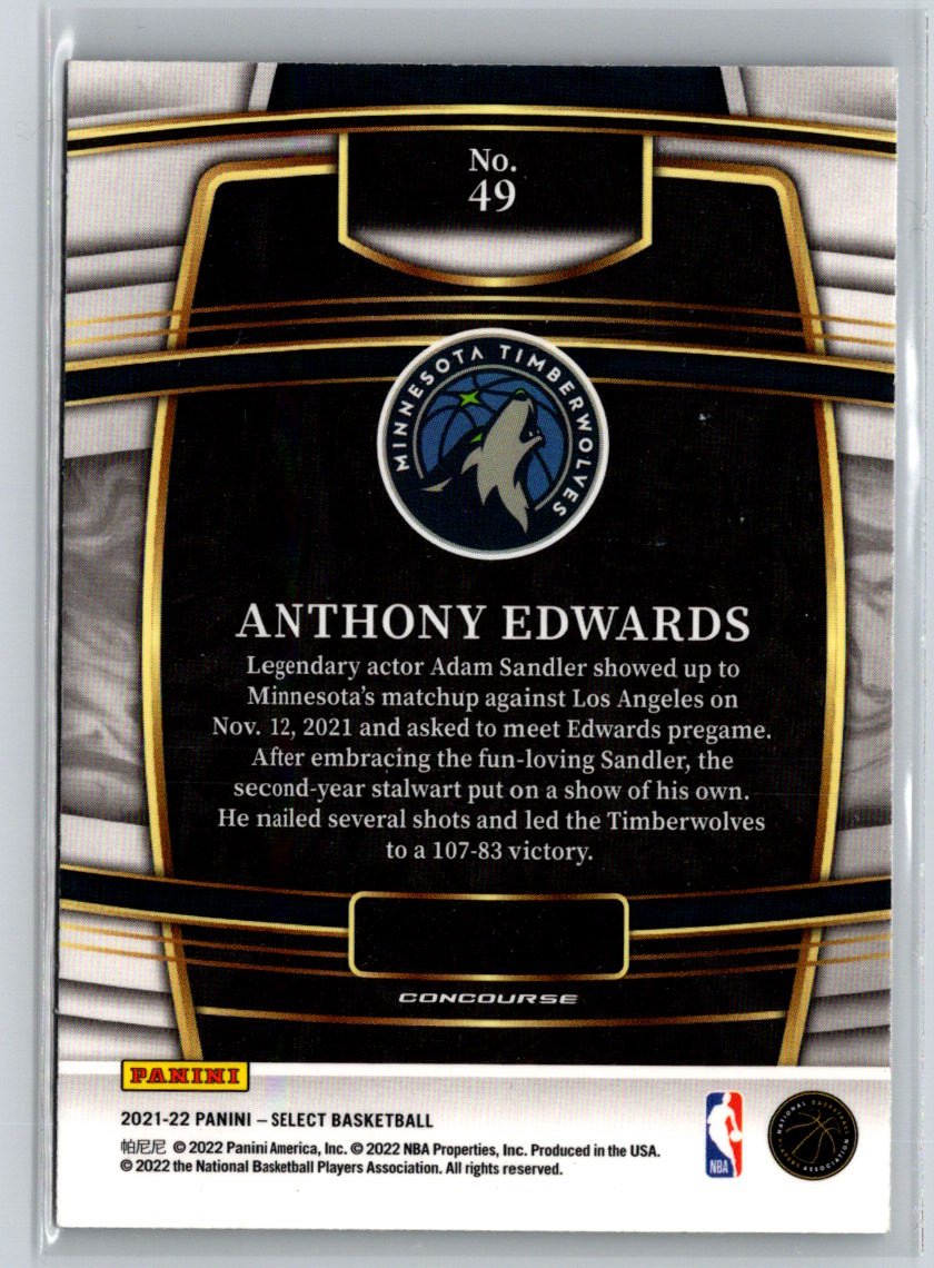 2021-22 Panini Select #49 Anthony Edwards P29
