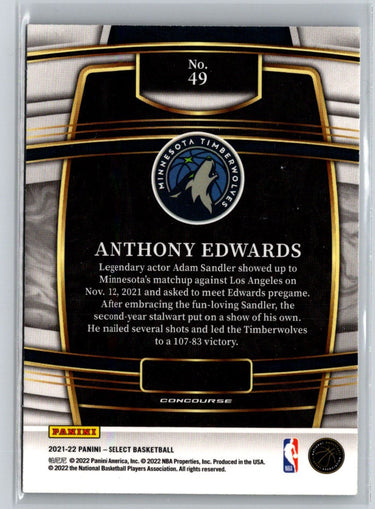 2021-22 Panini Select #49 Anthony Edwards P29