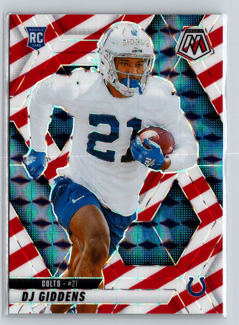 2025 Panini Mosaic #350 DJ Giddens Mosaic Red and White Stripe P29
