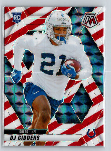 2025 Panini Mosaic #350 DJ Giddens Mosaic Red and White Stripe P29