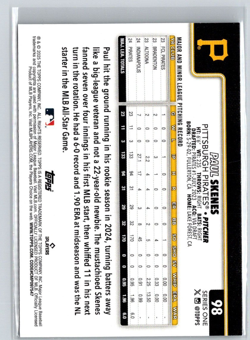 2025 Topps #98 Paul Skenes P29