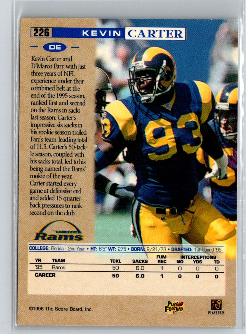 1996 Pro Line #226 Kevin Carter Anaheim National P30