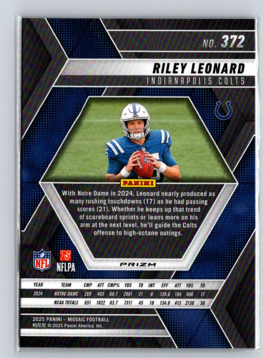 2025 Panini Mosaic #372 Riley Leonard P30