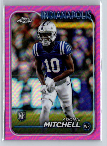 2024 Topps Chrome #210 Adonai Mitchell Pink Refractor P30