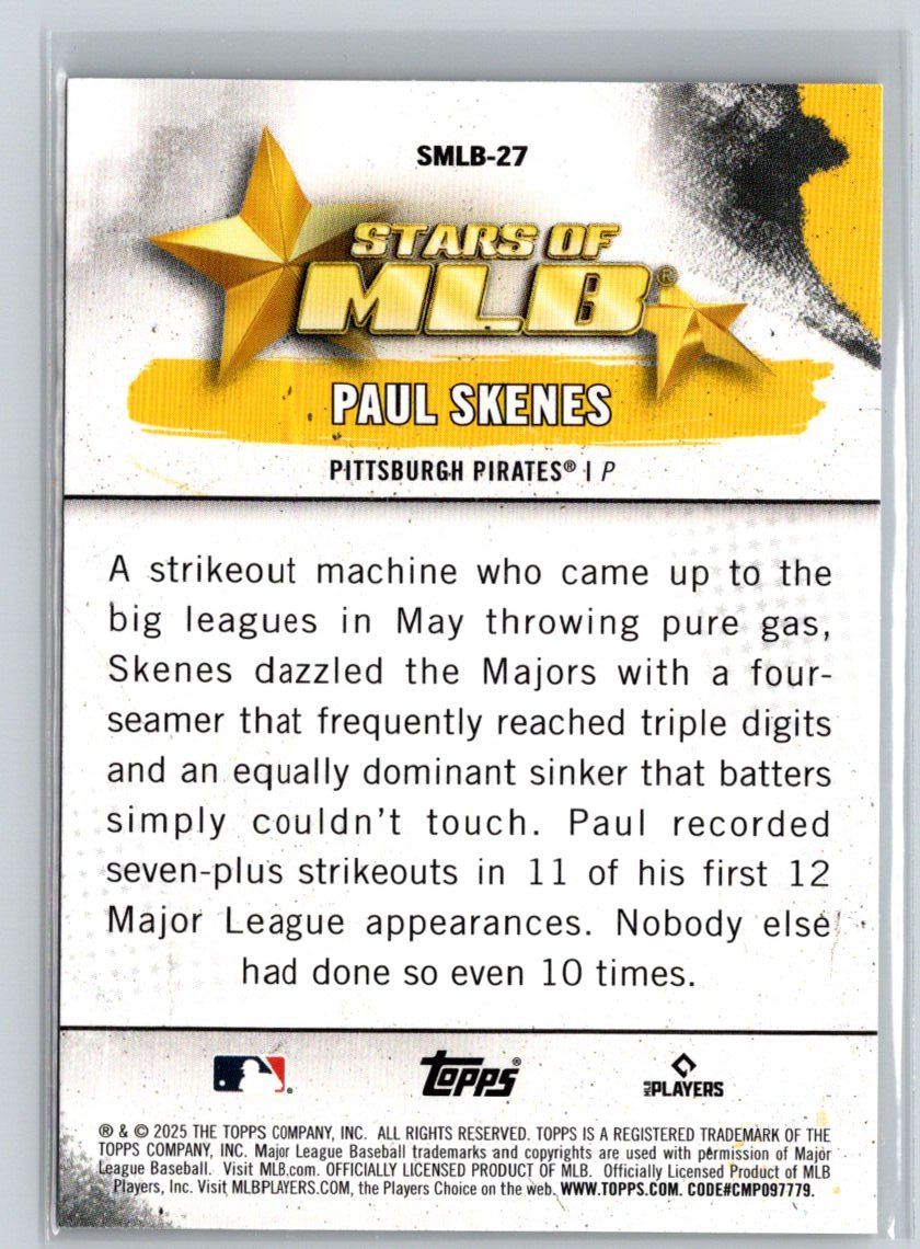 2025 Topps #SMLB-27 Paul Skenes Stars of MLB P30