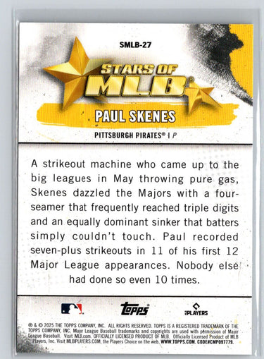 2025 Topps #SMLB-27 Paul Skenes Stars of MLB P30