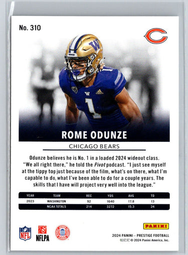 2024 Panini Prestige #310 Rome Odunze P30