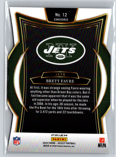2024 Panini Select #12 Brett Favre Silver Prizm Die Cut P31