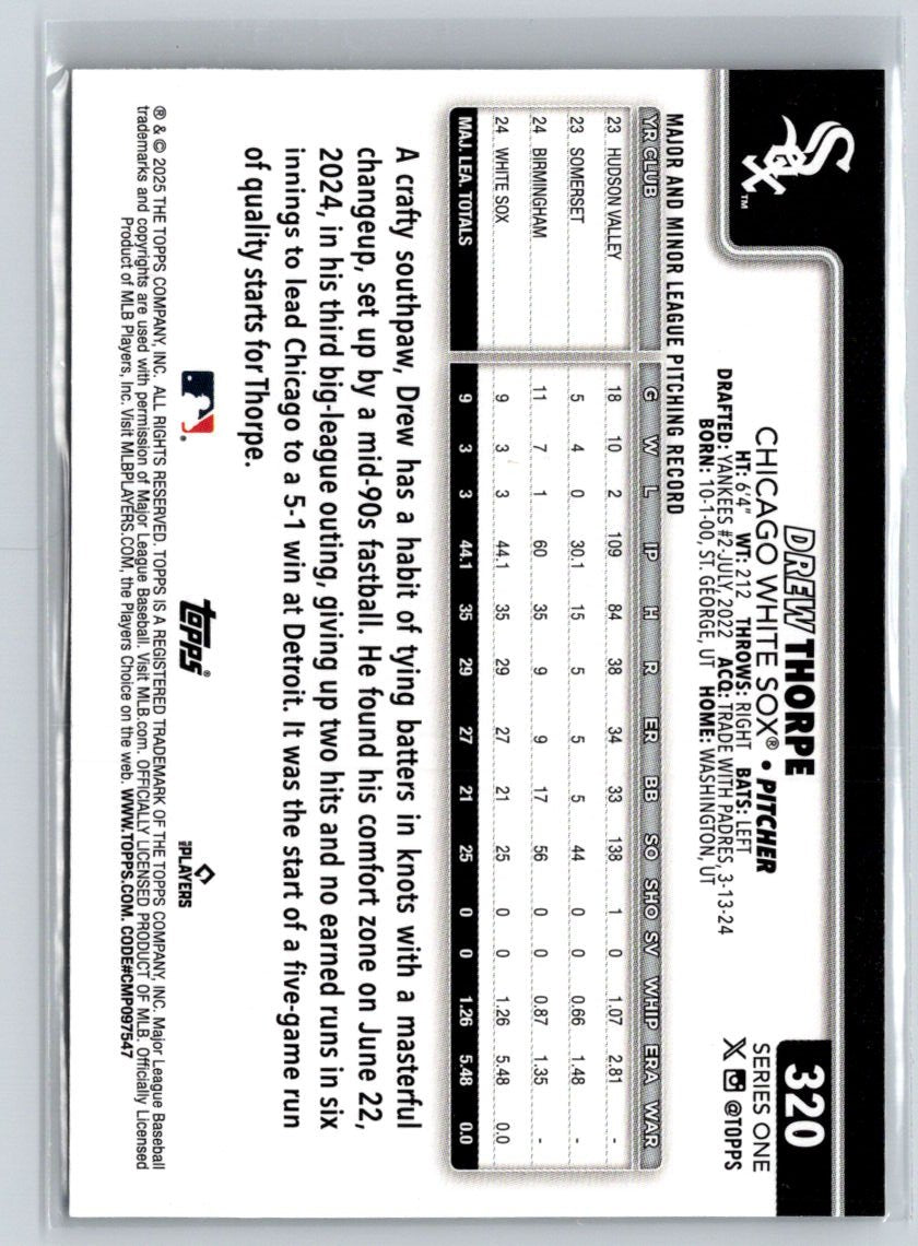 2025 Topps #320 Drew Thorpe Silver Crackle Foilboard P31