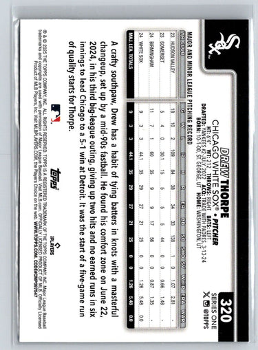 2025 Topps #320 Drew Thorpe Silver Crackle Foilboard P31