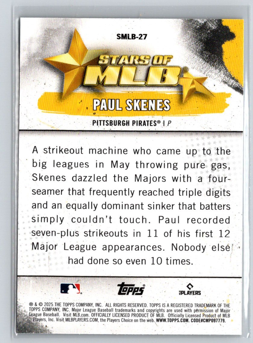 2025 Topps #SMLB-27 Paul Skenes Stars of MLB P31