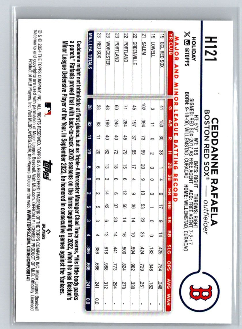 2024 Topps Holiday #H121 Ceddanne Rafaela Holiday Tree P31