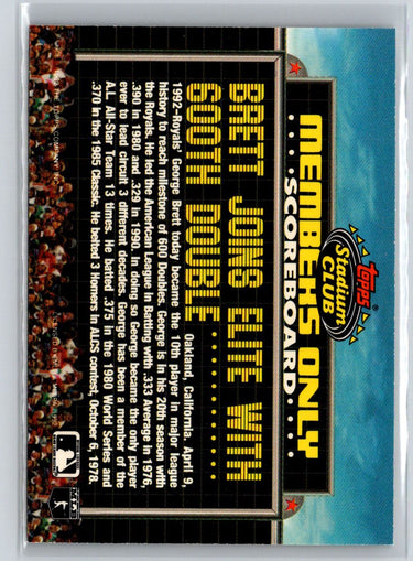 1992 Stadium Club Members Only #NNO George Brett P31