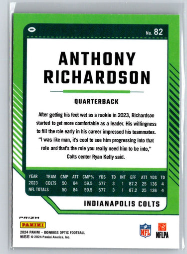 2024 Donruss Optic #82 Anthony Richardson Holo P32