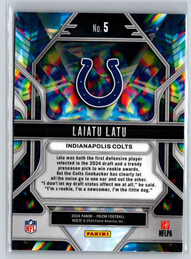 2024 Panini Prizm #5 Laiatu Latu Prizmatic P32