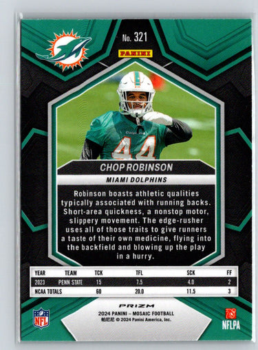 2024 Panini Mosaic #321 Chop Robinson Mosaic Green P32