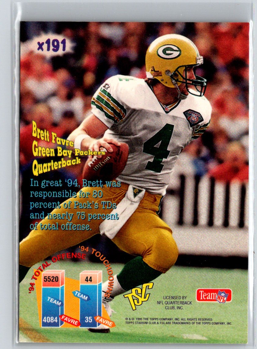 1995 Stadium Club #x191 Brett Favre Members Only P32